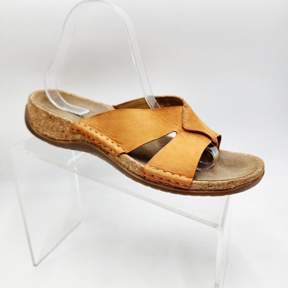 Clarks Shoes - Clarks Nubuck Suede Leather Slip-On Sandals Flip Flop Orange 10M Womens Comfort